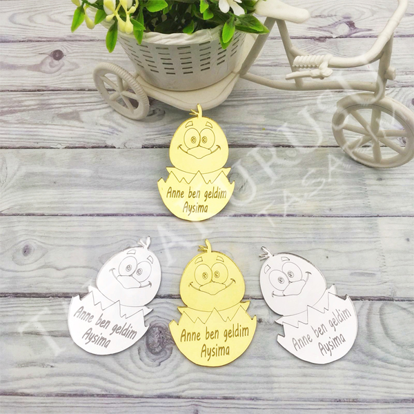 Pleksi ayna lazer kesim Baby Shower Civciv